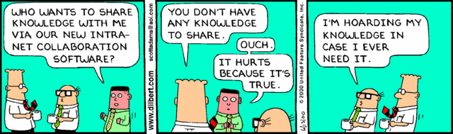 Dilbert about knowledge sharing